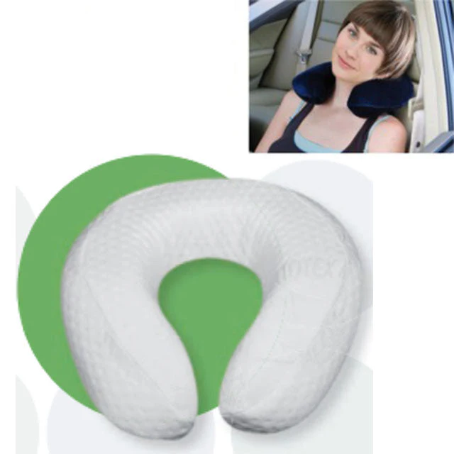Coussin en forme de fer à cheval viscoélastique anatomique blanc – Image 5